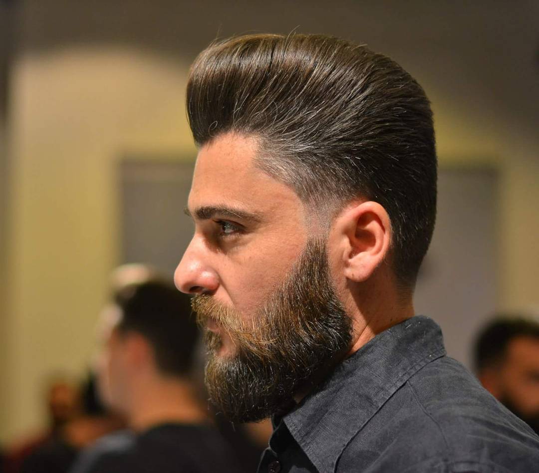 dons_cuts pompadour haircuts with beard side part haircuts 2018