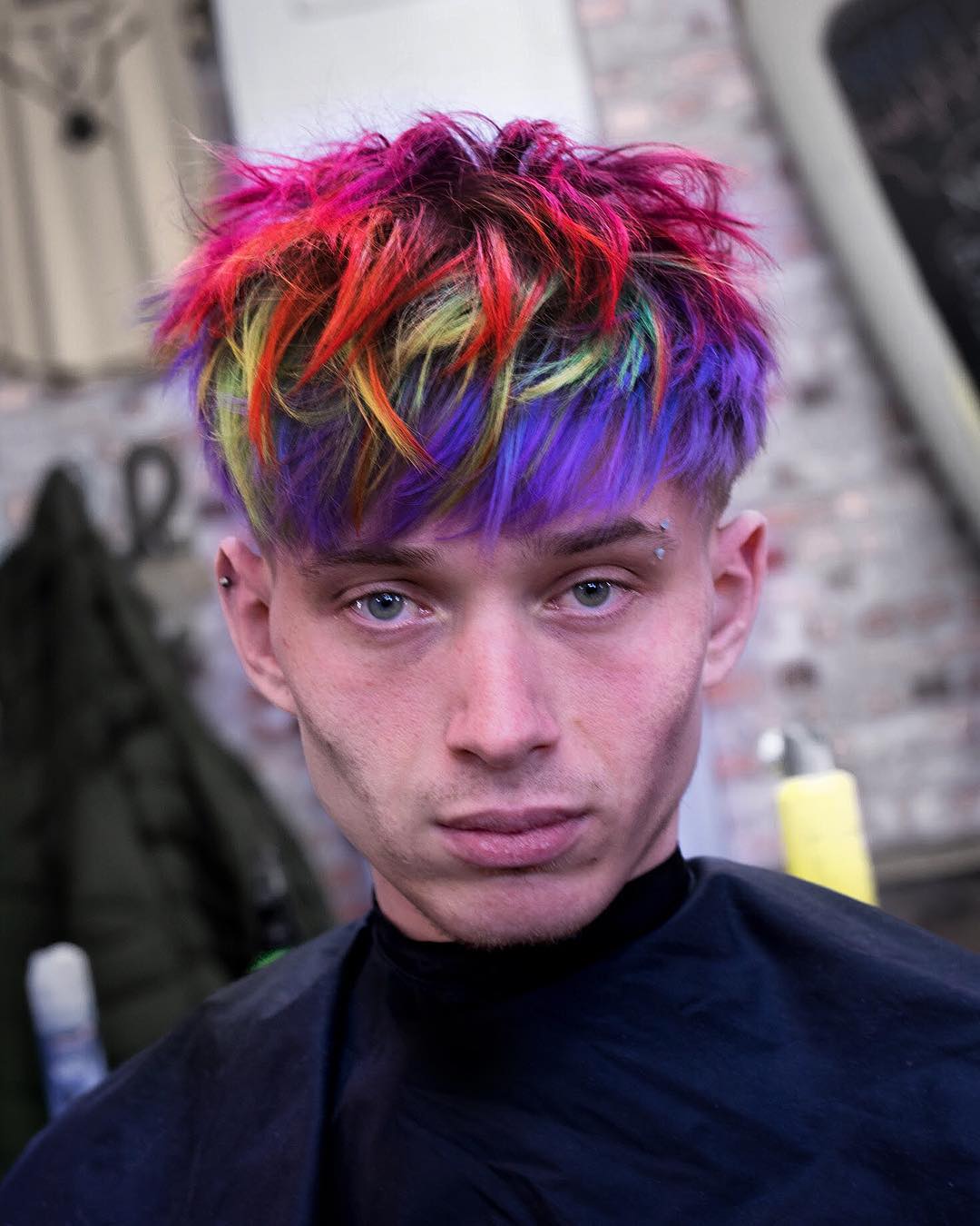 jarredsbarbers colorful textured layers latest mens hairstyles 2018