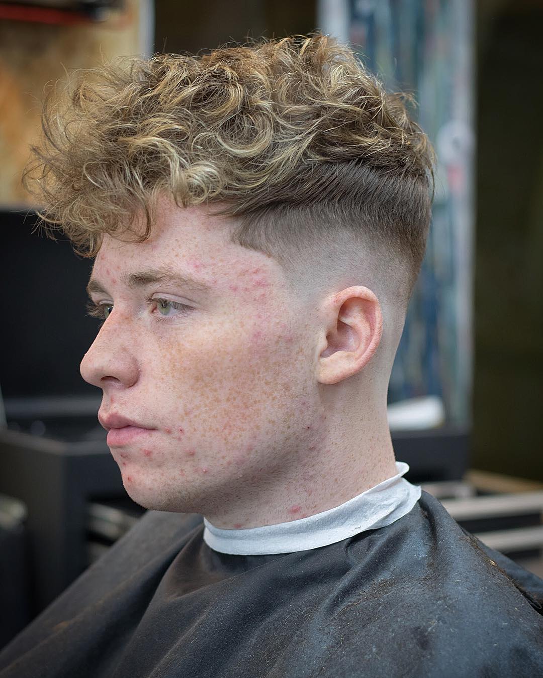 jarredsbarbers curly messy haircut side part haircuts 2018