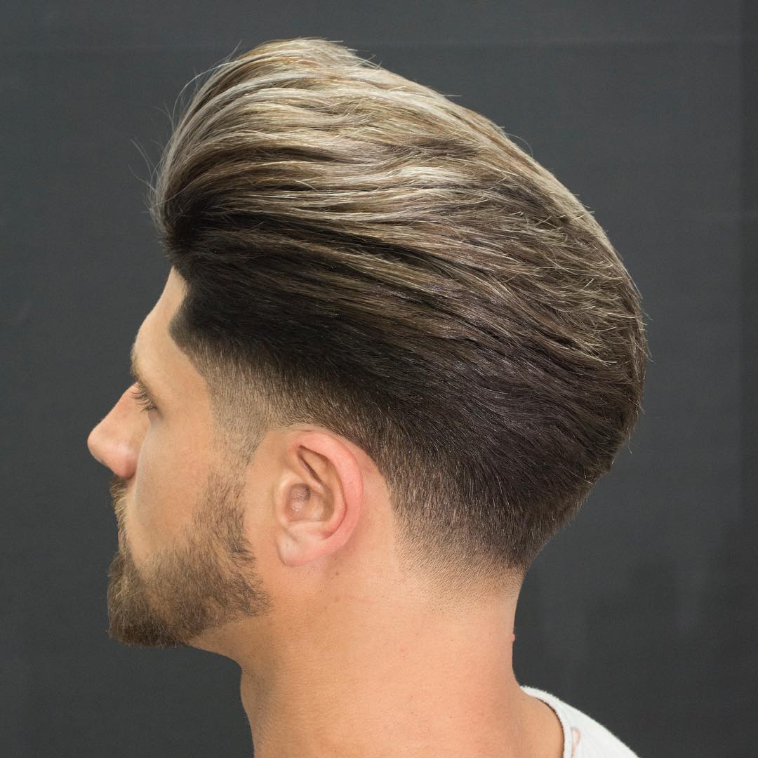 javi_thebarber_ medium length huge pomp fade Popular The Pompadour Haircut