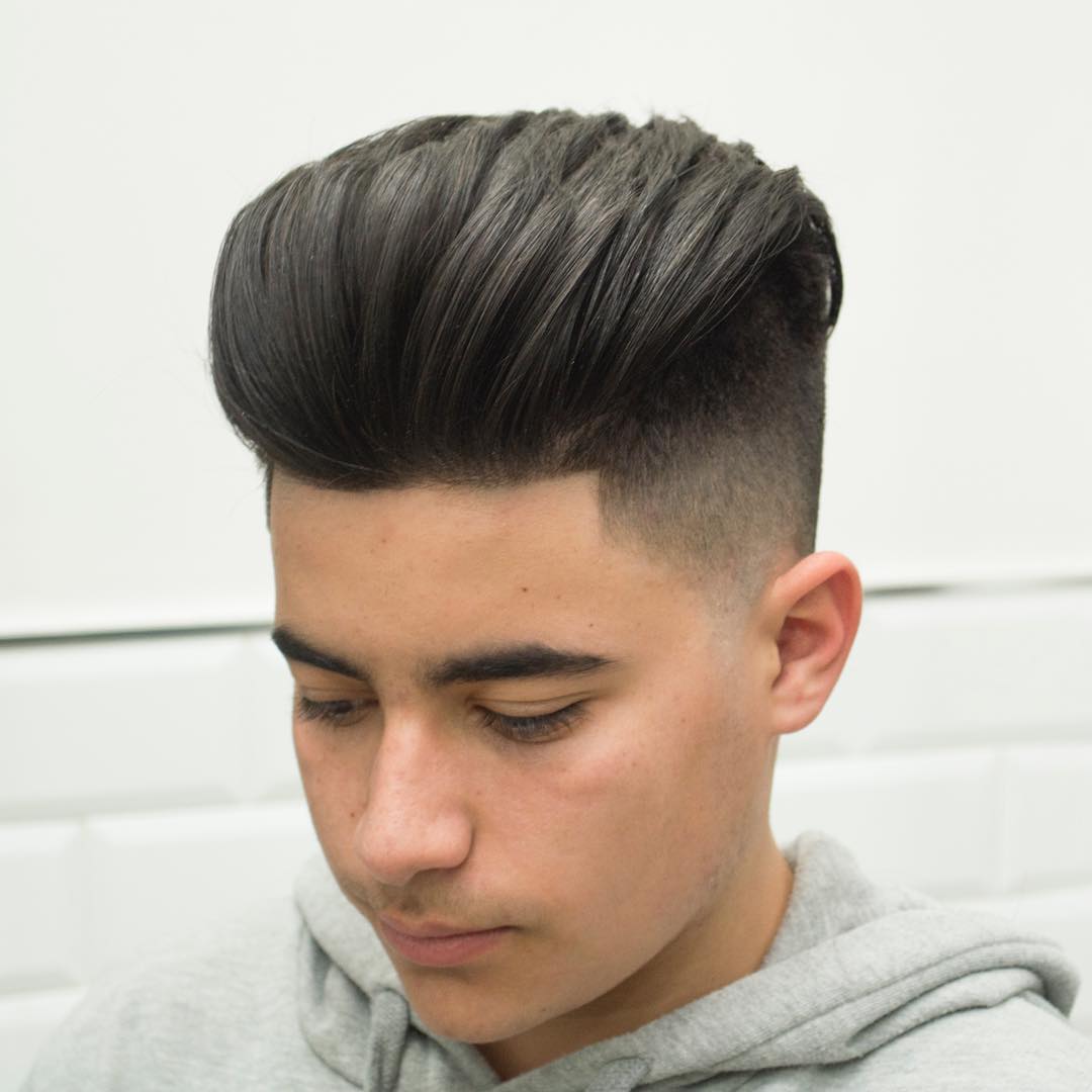 javi_thebarber_ sweep back pompadour long hairstyles for men 2018