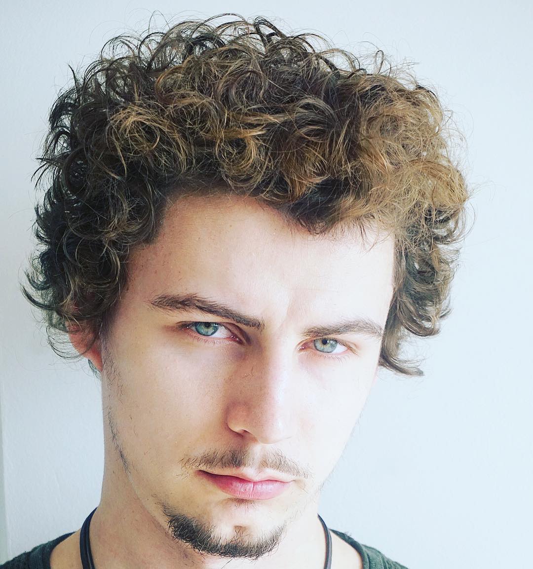 joshlamonaca curly with mustache long hairstyles for men 2018