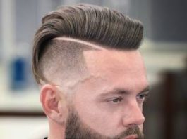 mens hairstyle swag short pomp long hair shaved lineThe Pompadour Haircut