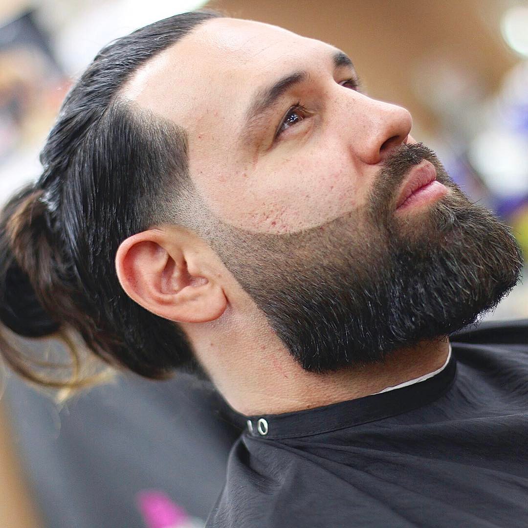 nickthebarber man bun line up beard style long hairstyles for men 2018