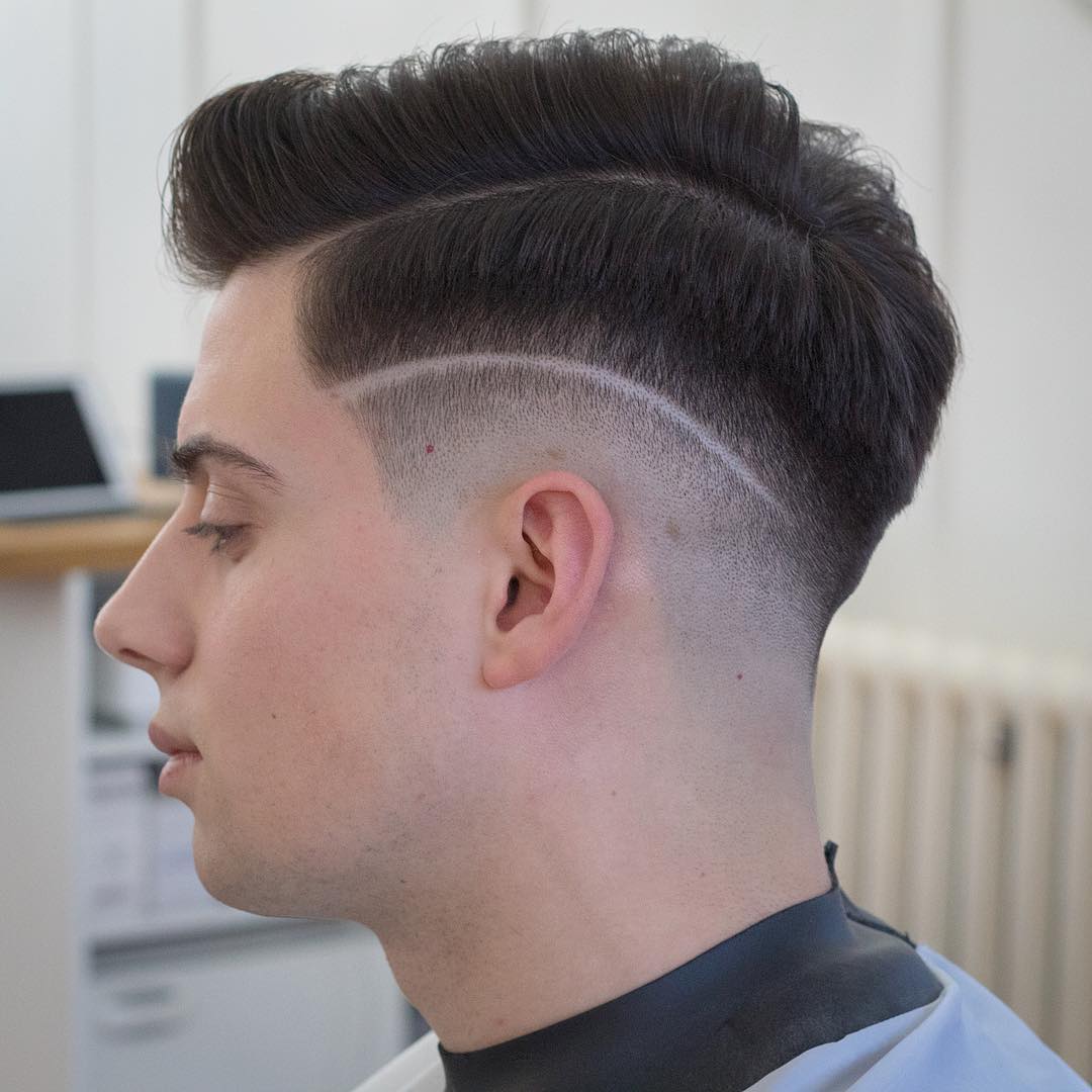 rumbarber short textured with shaved line and high fade cool haircuts for mens with thick hair