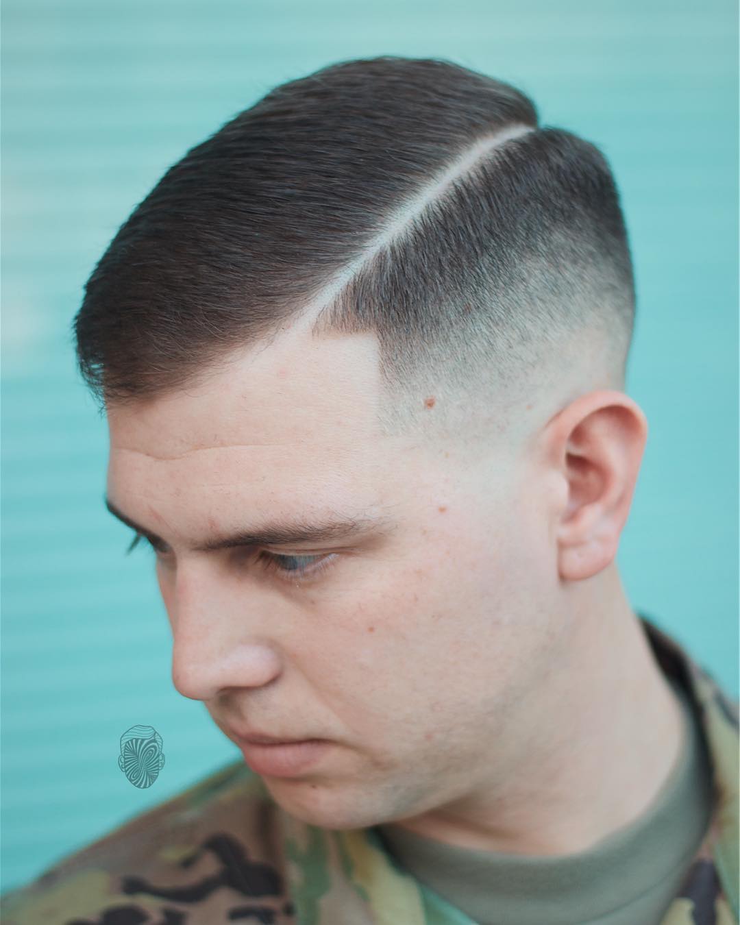 travisanthonyhair taper fade with long shaved line cool haircuts for mens with thick hair