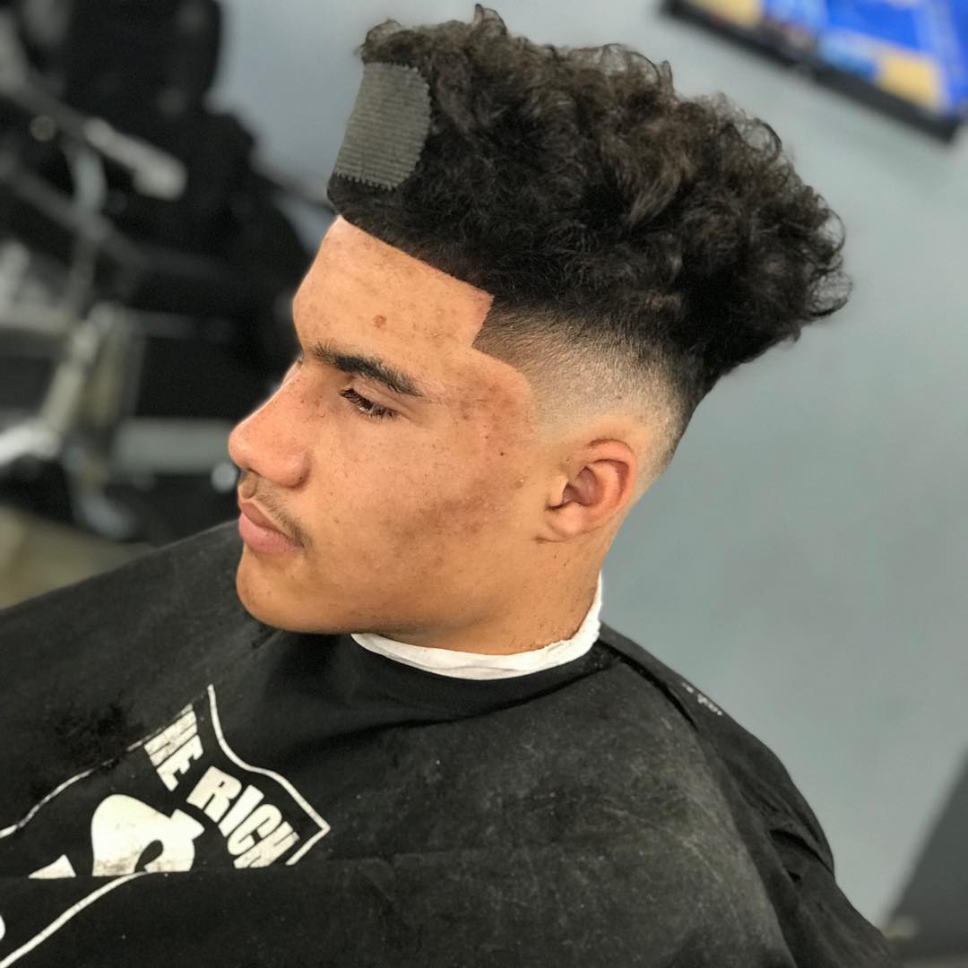 under8edbarbers upper top curly hair side part taper fade cool haircuts for mens with thick hair