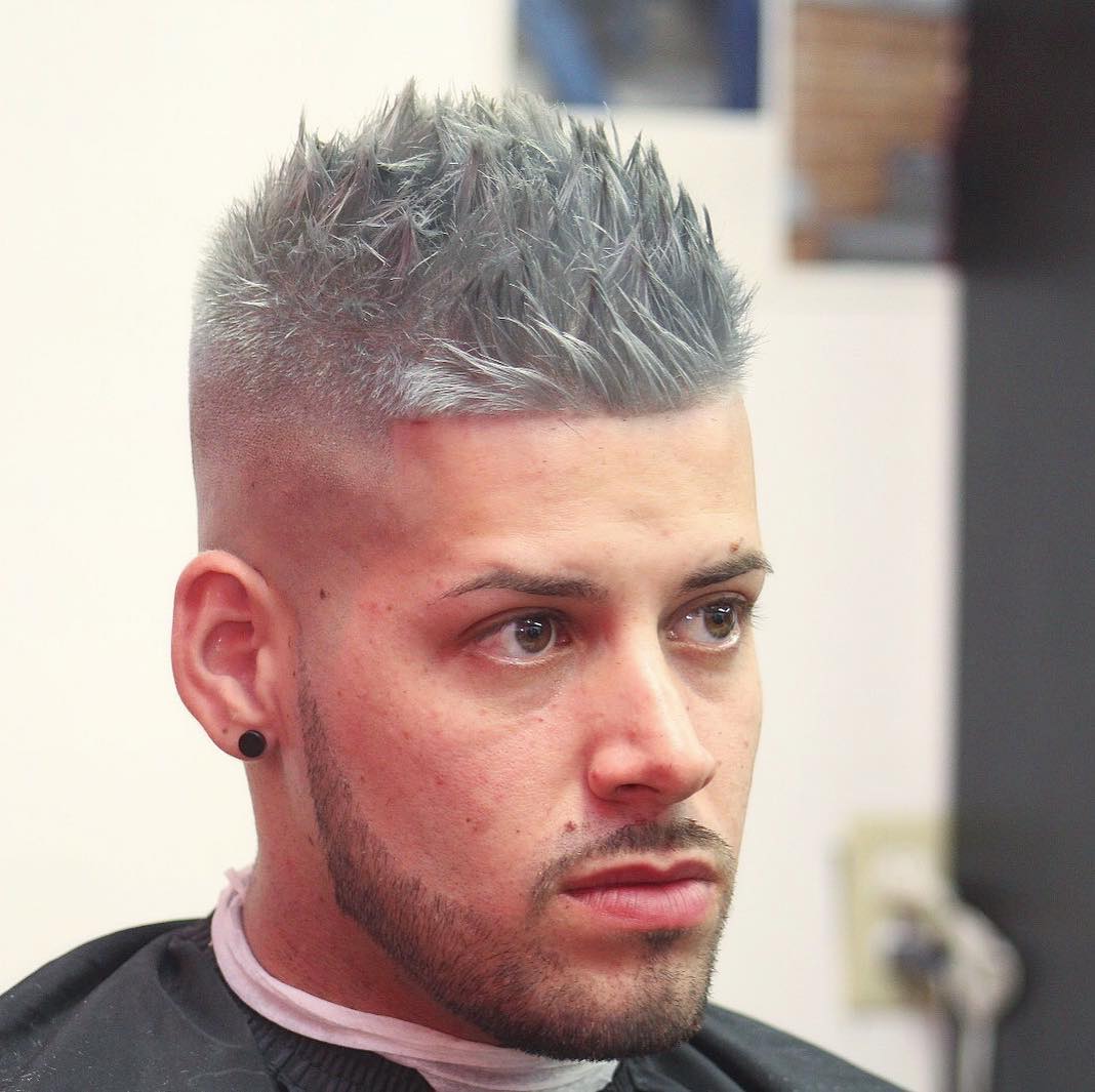 barbernathen Mens Hairstyles For Thin Hair spiky silver color hair