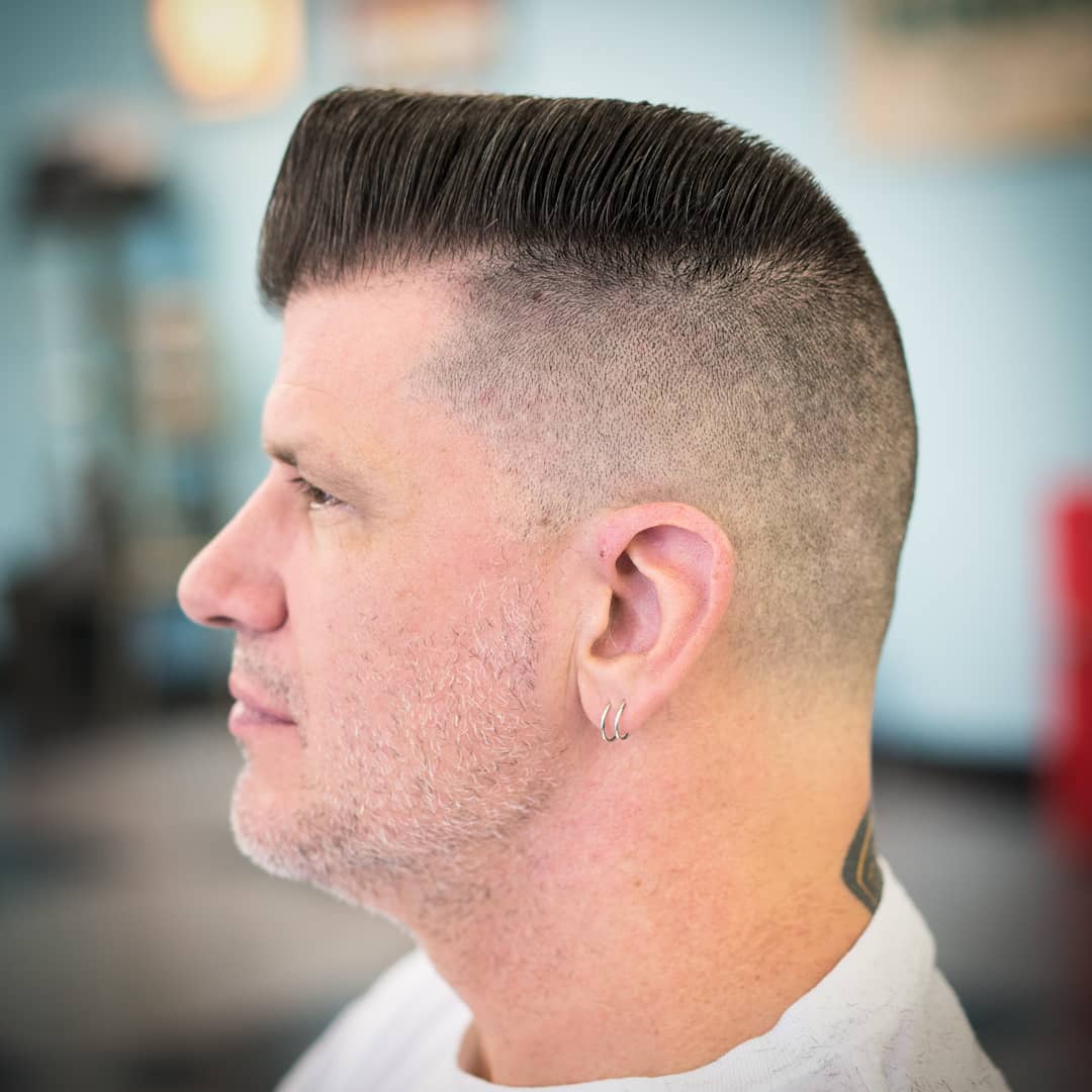 michaelmartinthebarber Mens Hairstyles For Thin Hair with pomp side part fade