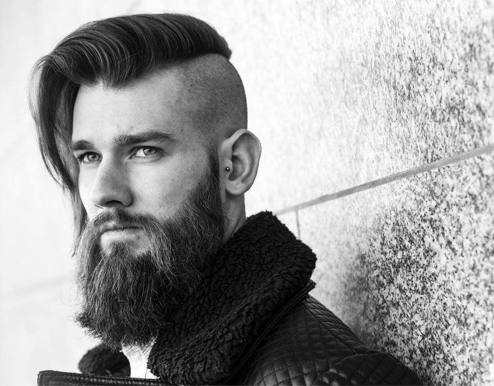 r.braid latest side part haircuts high fade haircut with beard mustache mens hairstyles for long hair