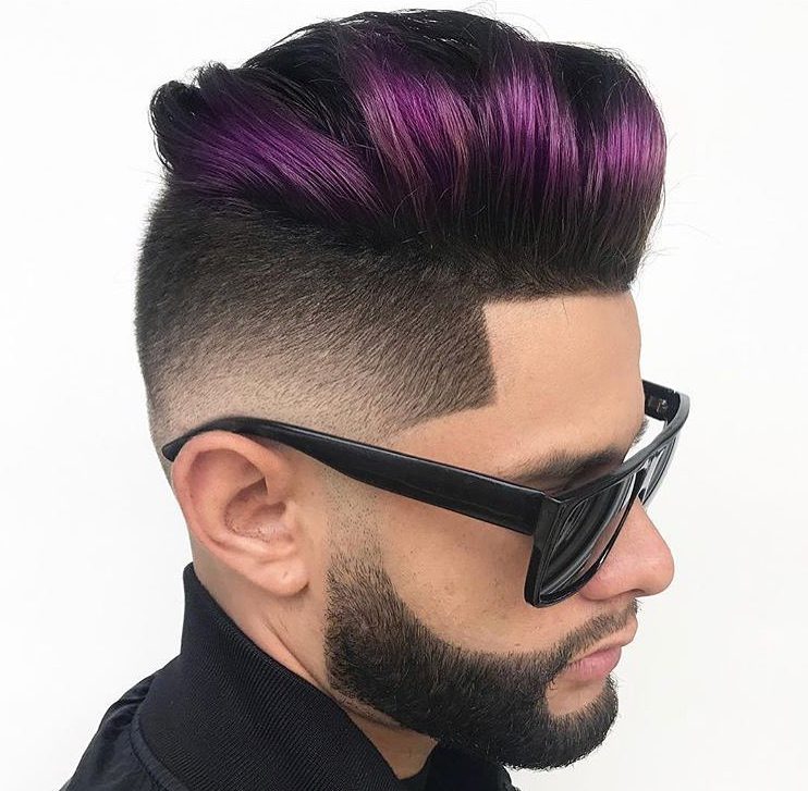 tommy_geography color pompadour haircut