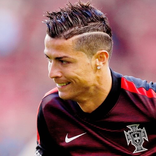 Cristiano Ronaldo haircut side part razor cut celebrity hairstyles for men
