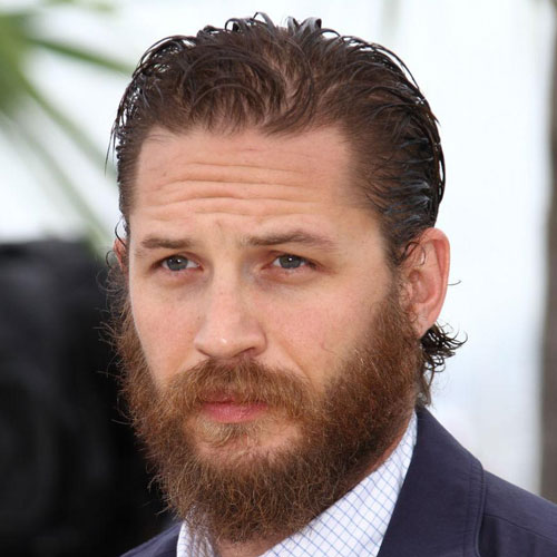 tom hardy slick back haircut beard celebrity hairstyles for men