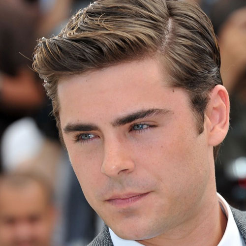 Zac Efron short hair textured cold hold celebrity hairstyles for men