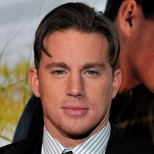 celebrity hairstyles for men channing tatum medium length hair high fade side part