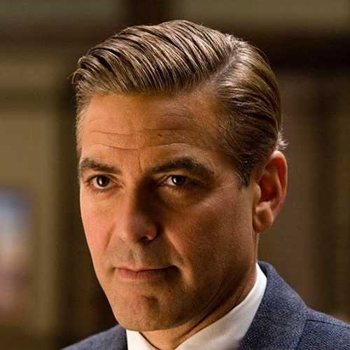 george clooney haircut high fade comb over slick back