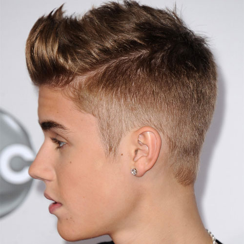 justin bieber haircut short spiky side part haircut