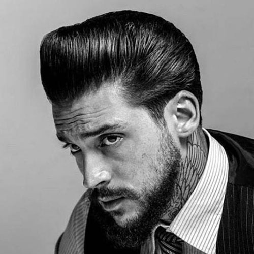 short pomp slick back rockabilly hairstyles for men