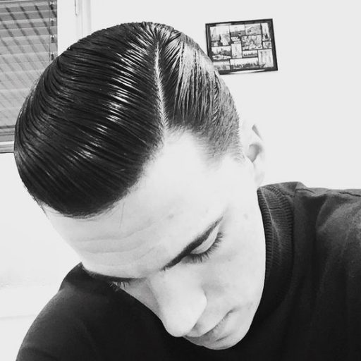 slick back smooth rockabilly hairstyles for men