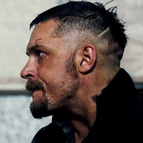 tom hardy haircut high side part fade razor cut