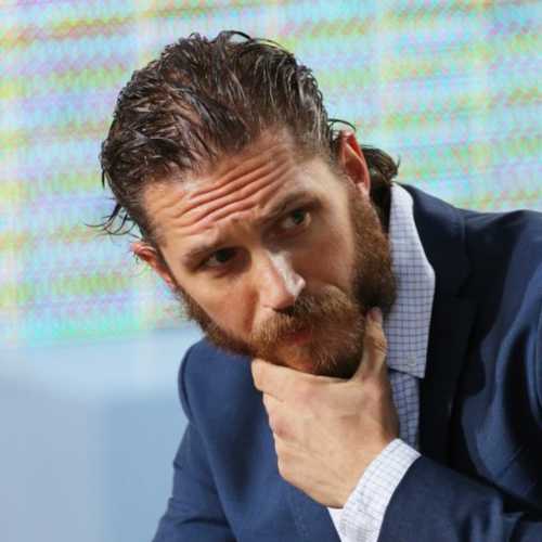 tom hardy haircut wet gel slick back hair