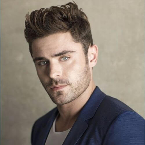 zac efron haircut short length messy quiff celebrity hairstyles for men