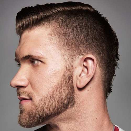 bryce harper hair short pomp with side part fade