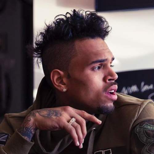 chris brown long hair new