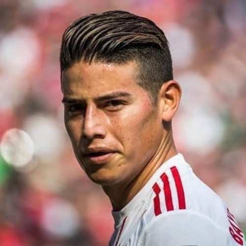 james rodriguez high textured slicked back haircut