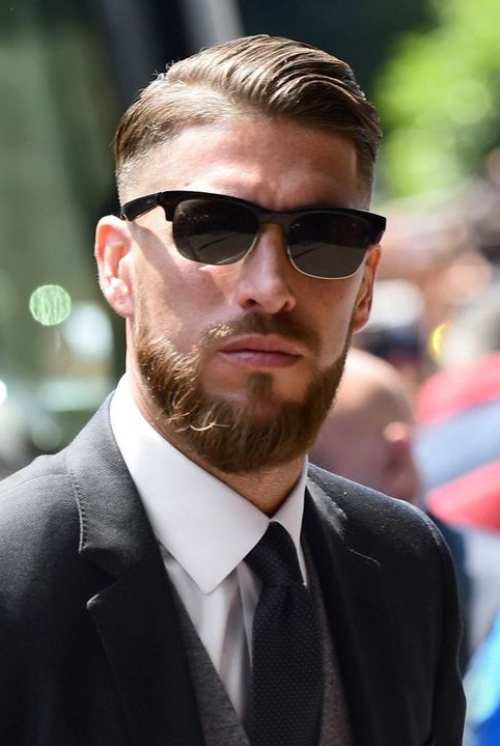 sergio ramos latest comb over hairstyle taper fade