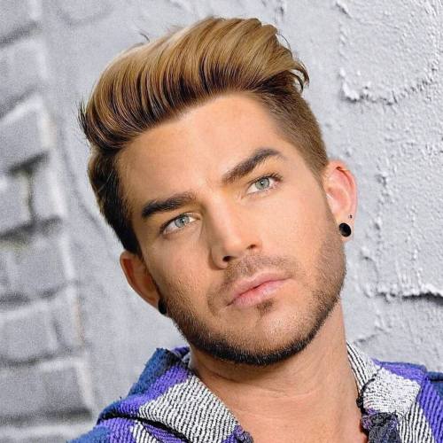 2 adam lambert highlighted comb fade haircut