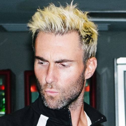 3 adam levine haircut blonde high textured spiky hairstyle