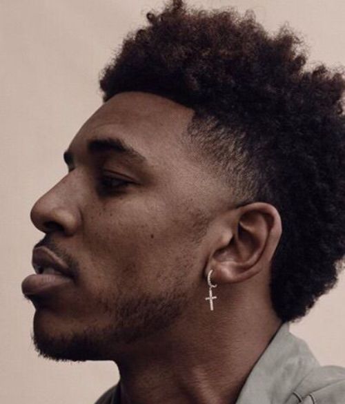 3 swaggy p haircut taper temple fade with color curly hair