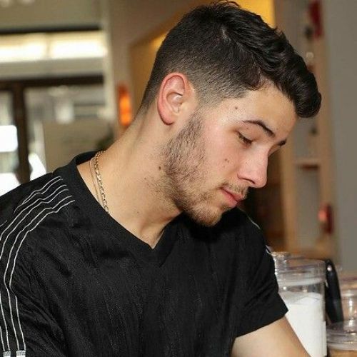 4 nick jonas haircut side part haircut with beard