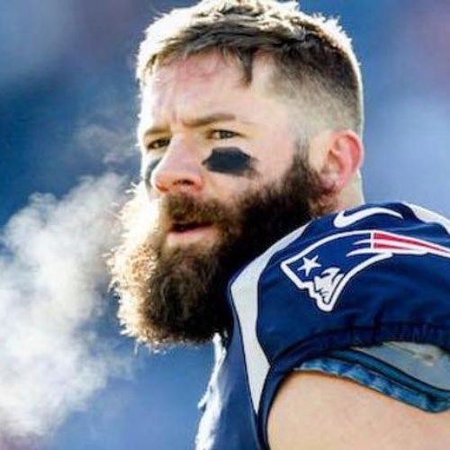 Julian Edelman Haircut beard with side part fade