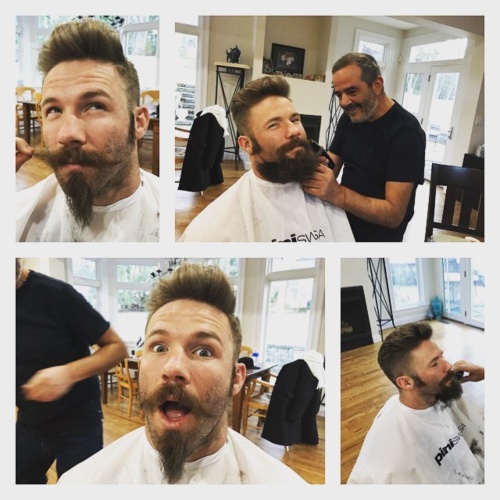 Julian Edelman hairstyle in barber shop how to style new hairstyle