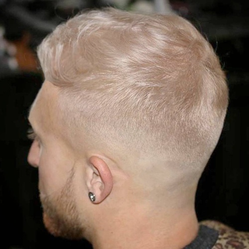 back low fade hairstyle colored hair