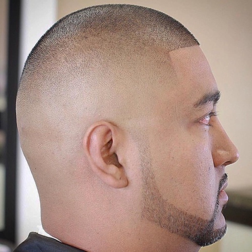 bald fade sharp line up haircut