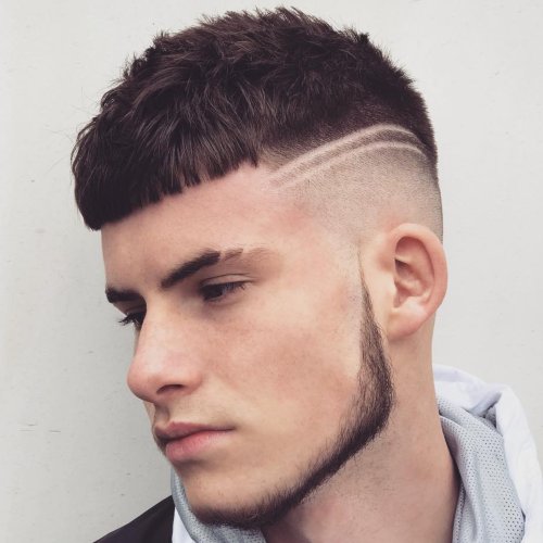 double cut line up haircut with beard