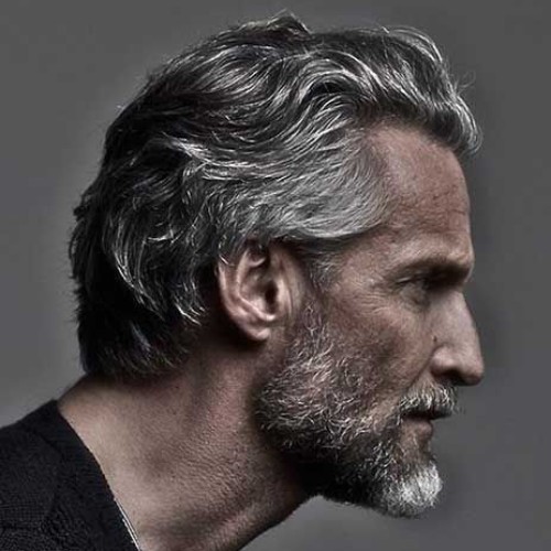 grey men wavy hairstyle new