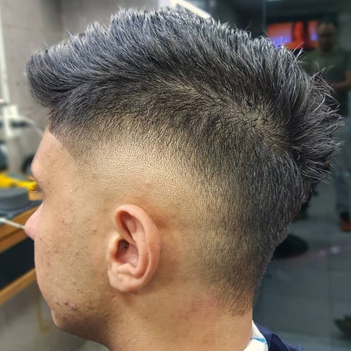 high skin fade side burst fade hairstyle