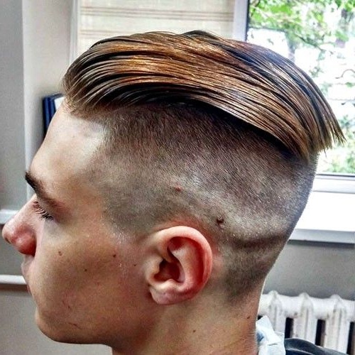 medium highlighted slicked back undercut haircut