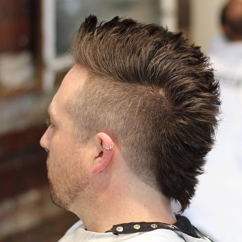 medium length mohawk fade hairstyle