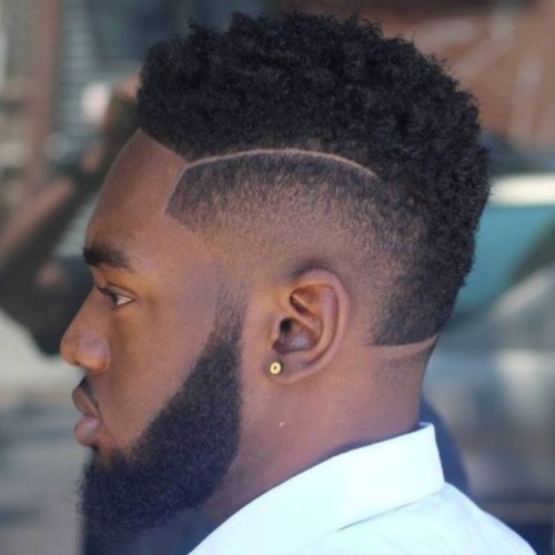 mohawk fade black man hair design curly fade