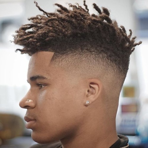 short length dreadlock high skin taper fade mohawk fade