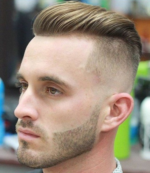 short pompadour com over slicked back undercut fade haircut
