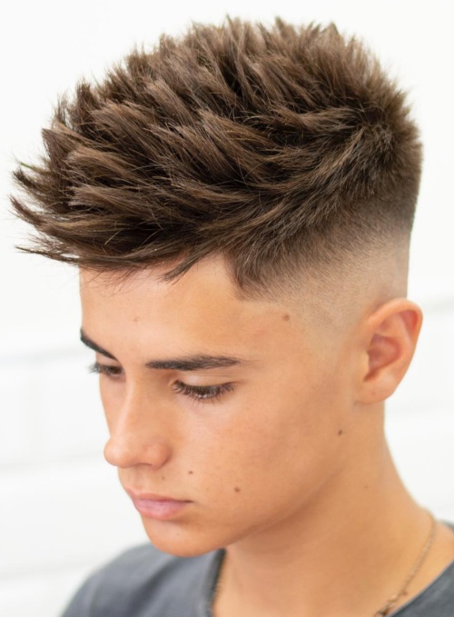 spiky haircut teen boy hairstyle low fade haircut