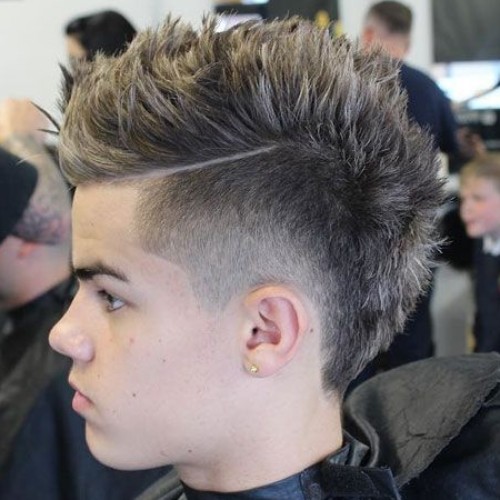 spiky mohawk fade haircut thick line up fade haircut