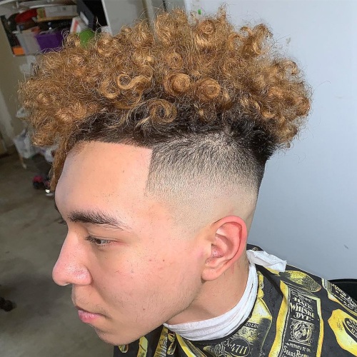 top curly hair high fade haircut line up