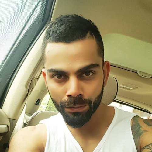 virat kohli short buzz cut with beard style